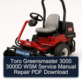 Toro Greensmaster 3000 3000D WSM Service Manual Repair PDF Download