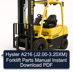Hyster A216 (J2.00-3.20XM) Forklift Parts Manual Instant Download PDF