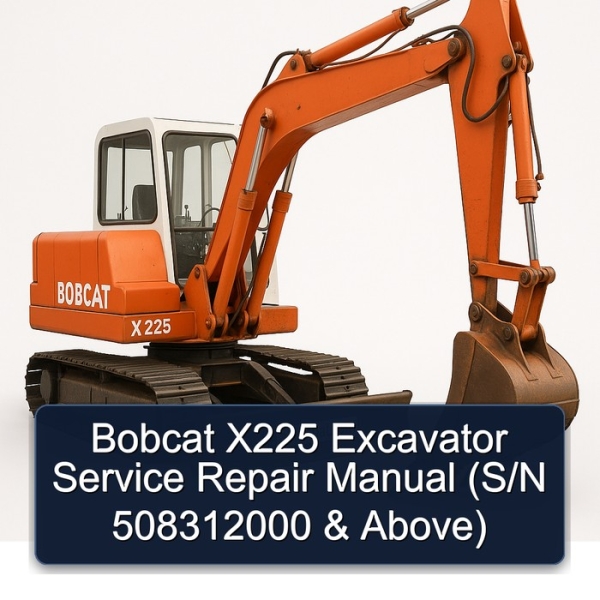 Bobcat X225 Excavator Service Repair Manual (S/N 508312000 & Above)