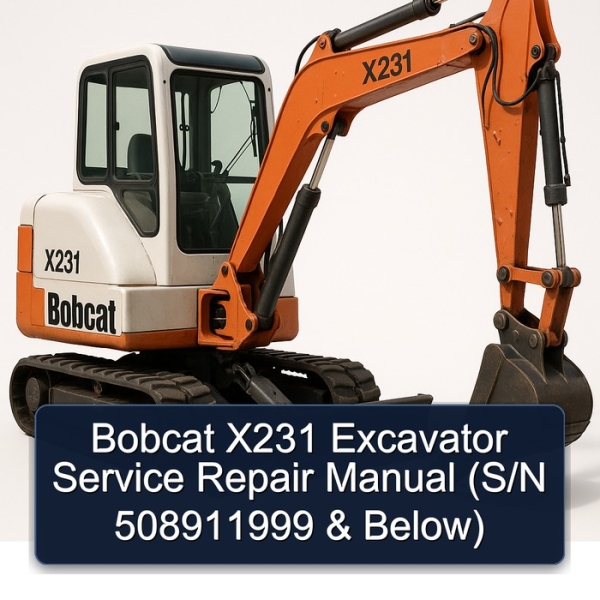 Bobcat X231 Excavator Service Repair Manual (S/N 508911999 & Below)
