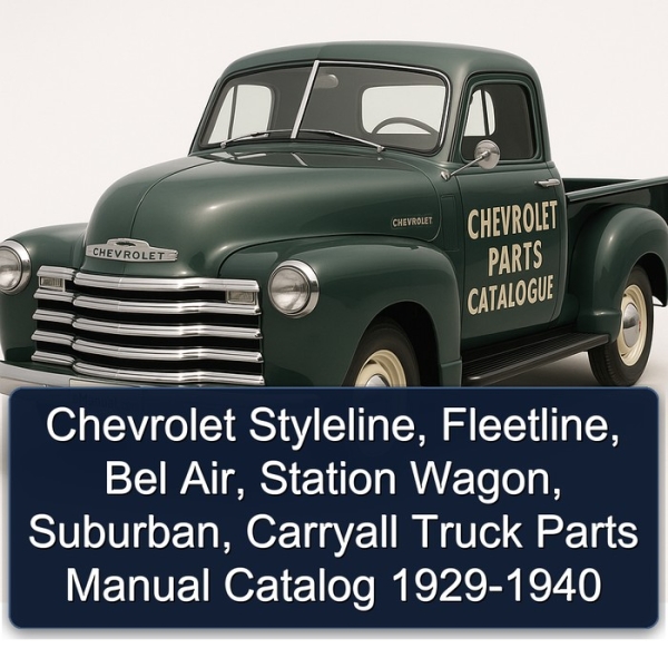 Chevrolet Styleline, Fleetline, Bel Air, Station Wagon, Suburban, Carryall Truck Parts Manual Catalog 1929-1940