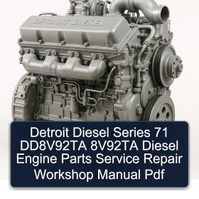 Detroit Diesel Series 71 DD8V92TA 8V92TA Diesel Engine Parts Service Repair Workshop Manual Pdf