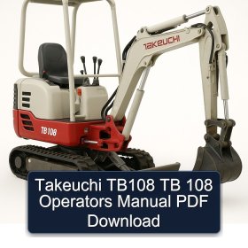 Takeuchi TB108 TB 108 Operators Manual PDF Download