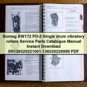 Bomag BW172 PD-2 Single drum vibratory rollers Service Parts Catalogue Manual SN136520221001-136520229999