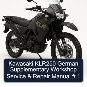 Kawasaki KLR250 German Supplementary Workshop Service & Repair Manual # 1