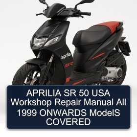 APRILIA SR 50 USA Workshop Repair Manual All 1999 ONWARDS ModelS COVERED
