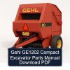 Gehl GE1202 Compact Excavator Parts Manual Download PDF