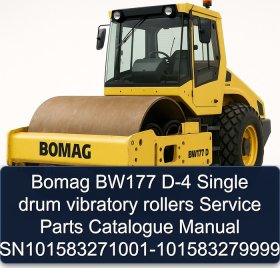 Bomag BW177 D-4 Single drum vibratory rollers Service Parts Catalogue Manual SN101583271001-101583279999