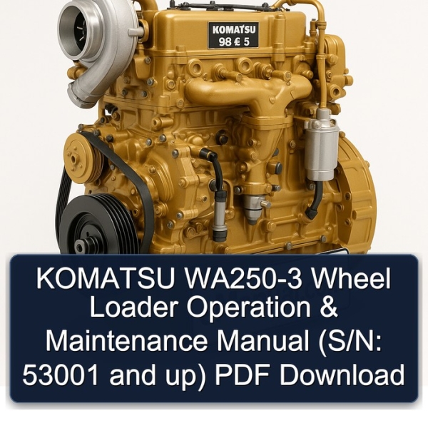 KOMATSU WA250-3 Wheel Loader Operation & Maintenance Manual (S/N: 53001 and up) PDF Download
