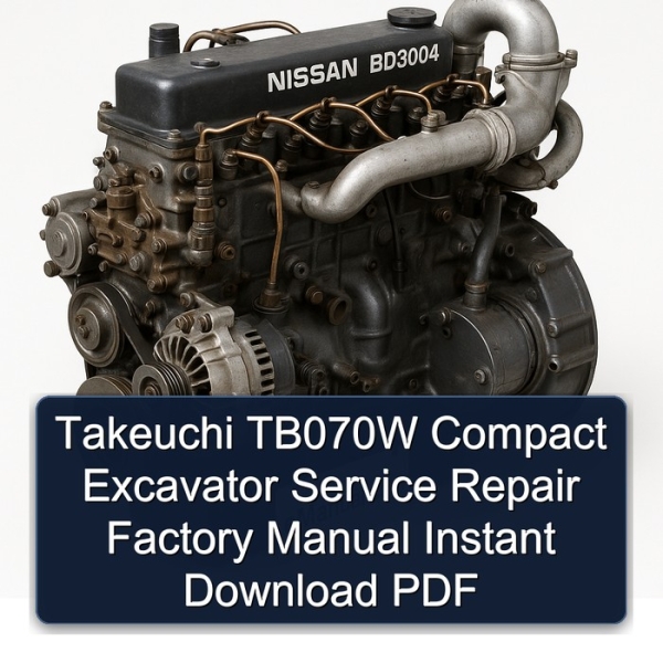 Takeuchi TB070W Compact Excavator Service Repair Factory Manual Instant Download PDF
