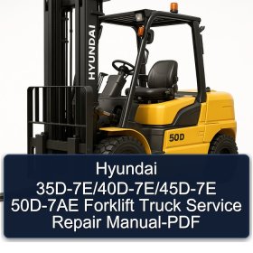 Hyundai 35D-7E/40D-7E/45D-7E 50D-7AE Forklift Truck Service Repair Manual-PDF