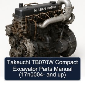 Takeuchi TB070W Compact Excavator Parts Manual (17n0004- and up)