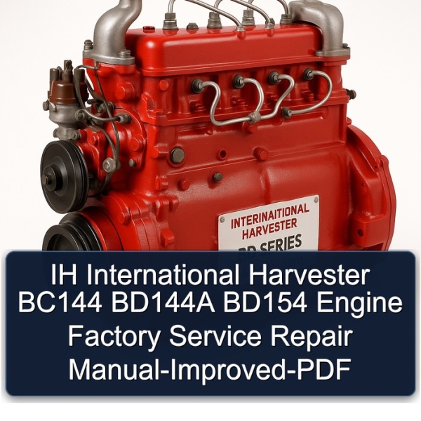 IH International Harvester BC144 BD144A BD154 Engine Factory Service Repair Manual-Improved-PDF