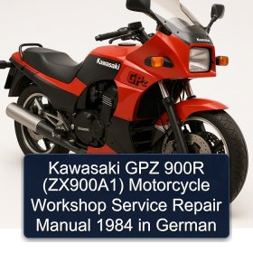 Kawasaki GPZ 900R (ZX900A1) Motorcycle Workshop Service Repair Manual 1984 in German