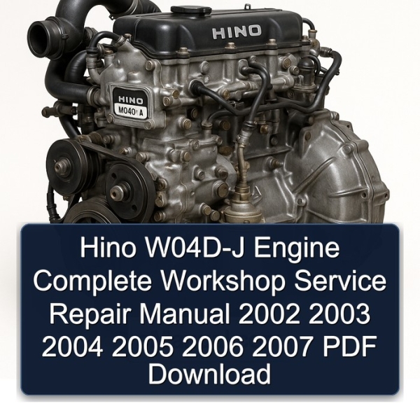 Hino W04D-J Engine Complete Workshop Service Repair Manual 2002 2003 2004 2005 2006 2007 PDF Download