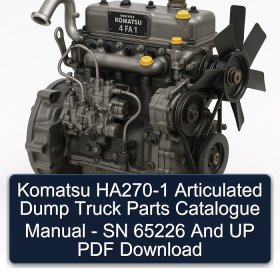 Komatsu HA270-1 Articulated Dump Truck Parts Catalogue Manual - SN 65226 And UP PDF Download