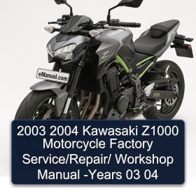 2003 2004 Kawasaki Z1000 Motorcycle Factory Service/Repair/ Workshop Manual -Years 03 04