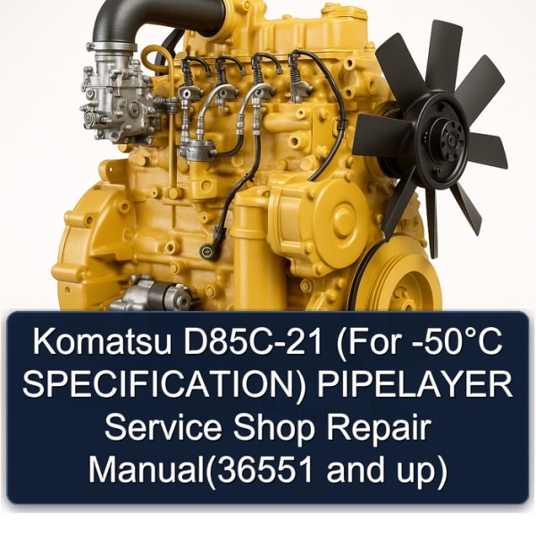 Komatsu D85C-21 (For -50°C SPECIFICATION) PIPELAYER Service Shop Repair Manual(36551 and up)