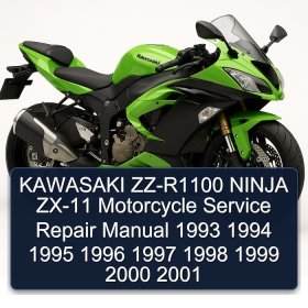 KAWASAKI ZZ-R1100 NINJA ZX-11 Motorcycle Service Repair Manual 1993 1994 1995 1996 1997 1998 1999 2000 2001