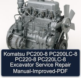 Komatsu PC200-8 PC200LC-8 PC220-8 PC220LC-8 Excavator Service Repair Manual-Improved-PDF