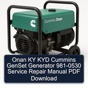Onan KY KYD Cummins GenSet Generator 981-0530 Service Repair Manual PDF Download