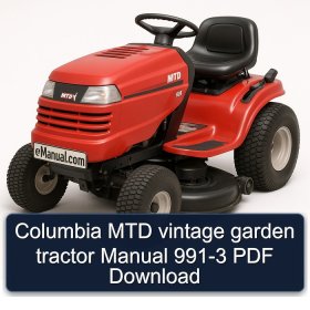 Columbia MTD vintage garden tractor Manual 991-3 PDF Download