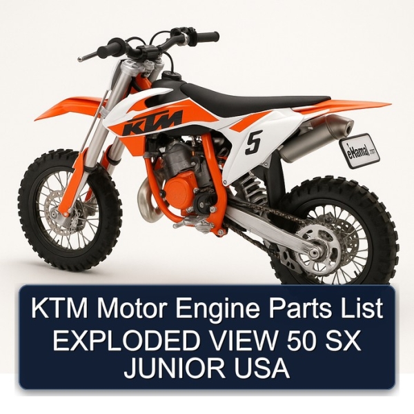KTM Motor Engine Parts List EXPLODED VIEW 50 SX JUNIOR USA