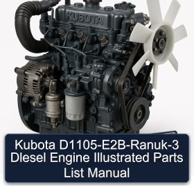 Kubota D1105-E2B-Ranuk-3 Dlesel Engine Illustrated Parts List Manual