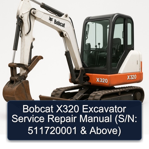 Bobcat X320 Excavator Service Repair Manual (S/N: 511720001 & Above)