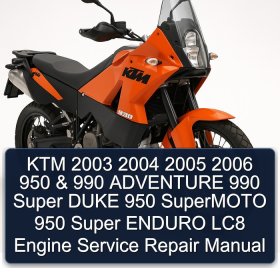 KTM 2003 2004 2005 2006 950 & 990 ADVENTURE 990 Super DUKE 950 SuperMOTO 950 Super ENDURO LC8 Engine Service Repair Manual