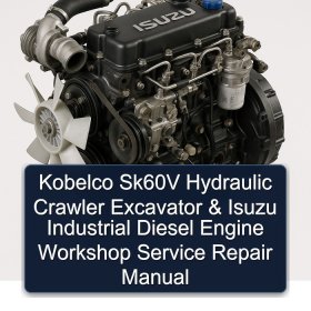 Kobelco Sk60V Hydraulic Crawler Excavator & Isuzu Industrial Diesel Engine Workshop Service Repair Manual