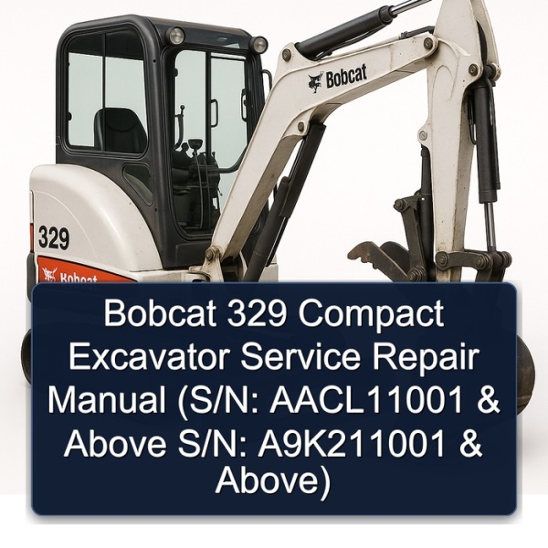 Bobcat 329 Compact Excavator Service Repair Manual (S/N: AACL11001 & Above S/N: A9K211001 & Above)