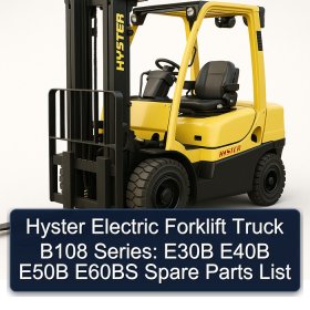 Hyster Electric Forklift Truck B108 Series: E30B E40B E50B E60BS Spare Parts List