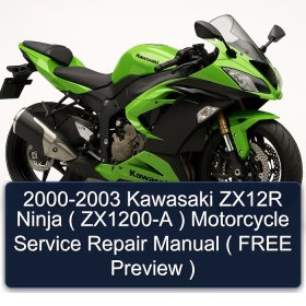 2000-2003 Kawasaki ZX12R Ninja ( ZX1200-A ) Motorcycle Service Repair Manual ( FREE Preview )