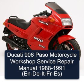 Ducati 906 Paso Motorcycle Workshop Service Repair Manual 1988-1991 (En-De-It-Fr-Es)