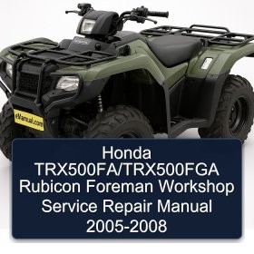 Honda TRX500FA/TRX500FGA Rubicon Foreman Workshop Service Repair Manual 2005-2008