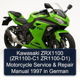 Kawasaki ZRX1100 (ZR1100-C1 ZR1100-D1) Motorcycle Service & Repair Manual 1997 in German