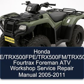 Honda TRX500/TRX500FE/TRX500FPE/TRX500FM/TRX500FPM/TRX500TM Fourtrax Foreman ATV Workshop Service Repair Manual 2005-2011