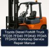 Toyota Diesel Forklift Truck 7FD35 7FD40 7FDK40 7FD45 7FDA50 Workshop Service Repair Manual
