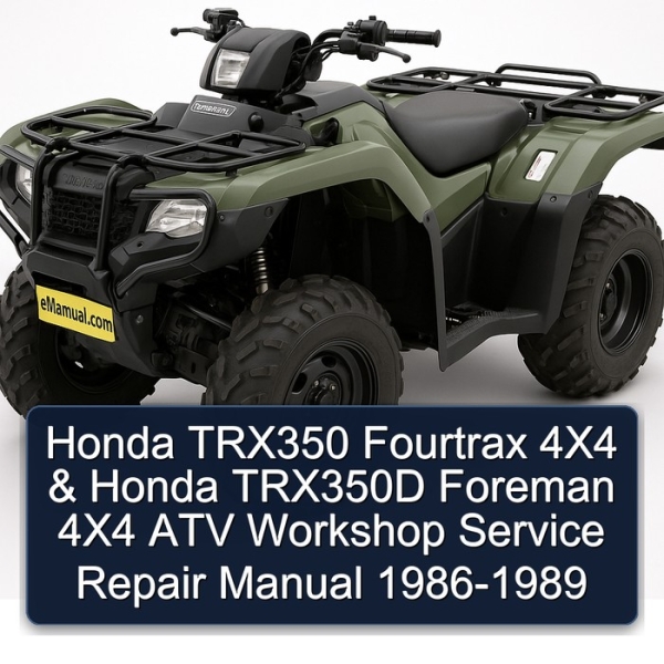 Honda TRX350 Fourtrax 4X4 & Honda TRX350D Foreman 4X4 ATV Workshop Service Repair Manual 1986-1989
