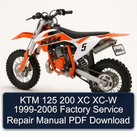 KTM 125 200 XC XC-W 1999-2006 Factory Service Repair Manual PDF Download