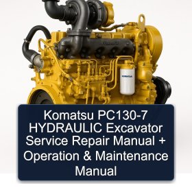 Komatsu PC130-7 HYDRAULIC Excavator Service Repair Manual + Operation & Maintenance Manual