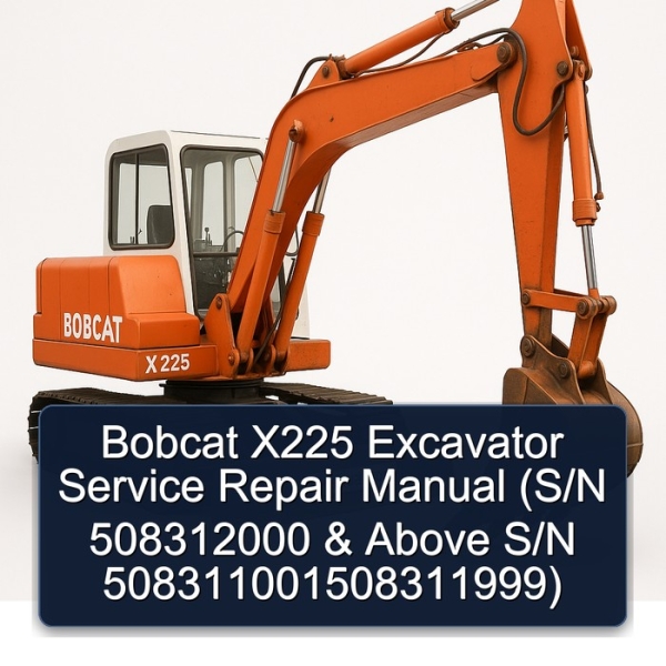 Bobcat X225 Excavator Service Repair Manual (S/N 508312000 & Above S/N 508311001508311999)