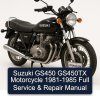 Suzuki GS450 GS450TX Motorcycle 1981-1985 Full Service & Repair Manual