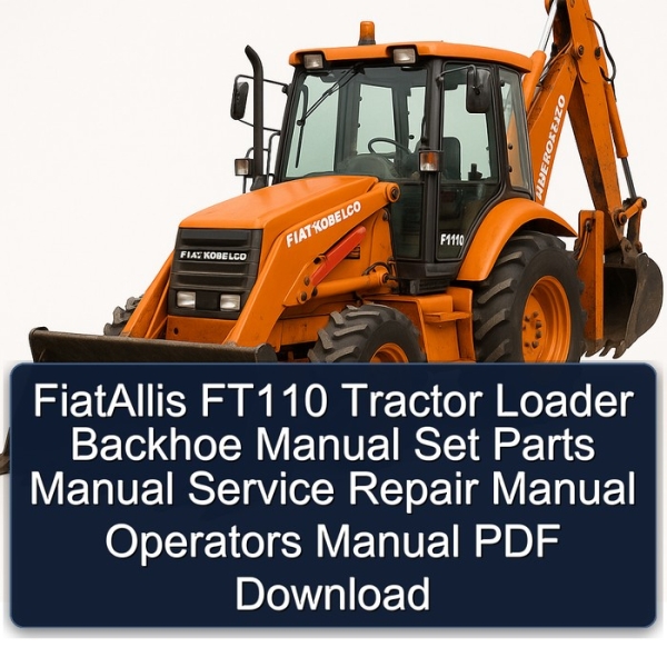 FiatAllis FT110 Tractor Loader Backhoe Manual Set Parts Manual Service Repair Manual Operators Manual PDF Download