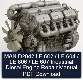 MAN D2842 LE 602 / LE 604 / LE 606 / LE 607 Industrial Diesel Engine Repair Manual PDF Download