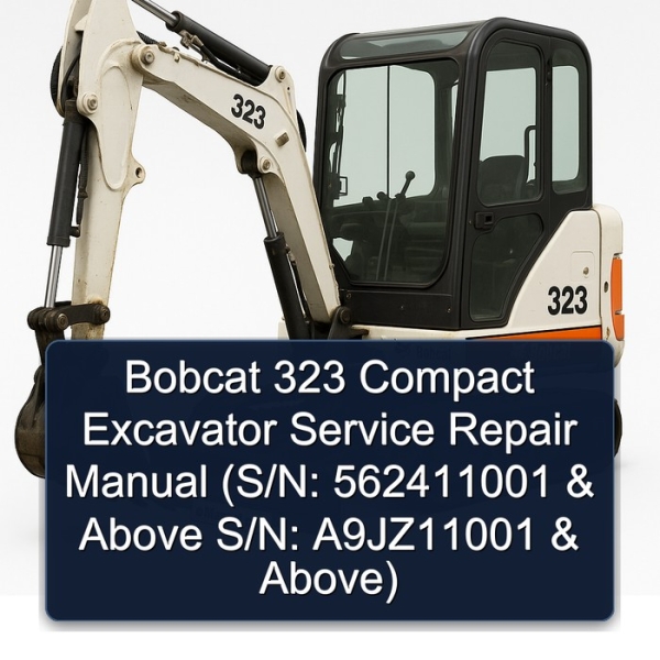 Bobcat 323 Compact Excavator Service Repair Manual (S/N: 562411001 & Above S/N: A9JZ11001 & Above)
