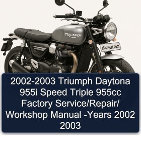 2002-2003 Triumph Daytona 955i Speed Triple 955cc Factory Service/Repair/ Workshop Manual -Years 2002 2003