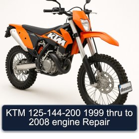 KTM 125-144-200 1999 thru to 2008 engine Repair