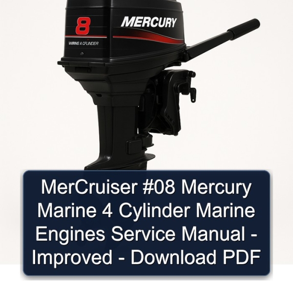 MerCruiser #08 Mercury Marine 4 Cylinder Marine Engines Service Manual - Improved - Download PDF
